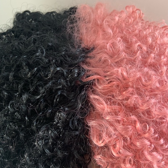 Curly Black & Pink Premium Fiber Wig for Events/Cosplay/Photo Shoots… - Picture 3 of 4